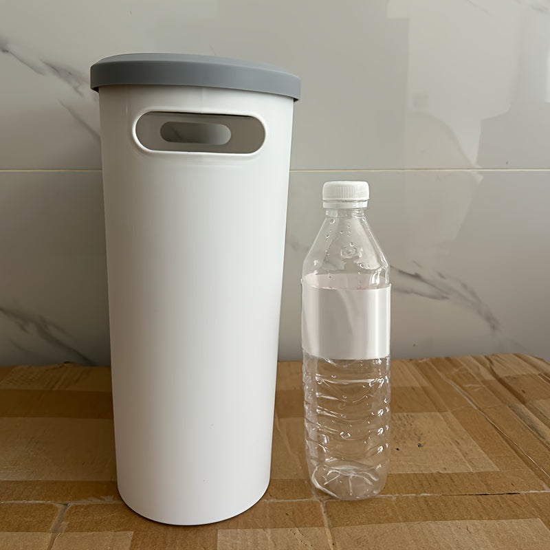 Slim Bathroom Trash Can with Lid