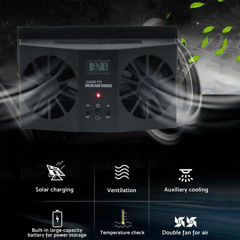 Solar Powered Car Cooling Fan Suitable for Universal Car
