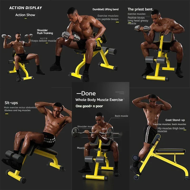 Multifunctional Folding Abdominal Chair & Dumbbell Stool