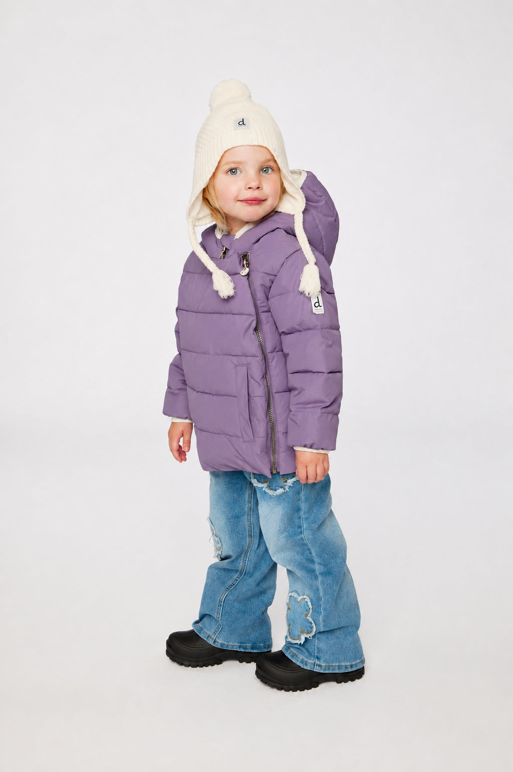 Winter Jacket Adapted For Car Seats Violet