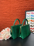 Genuine Python Leather Top Handle Bag