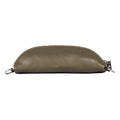 RB1015AQ | Fanny pack with removable shoulder strap in Genuine Leather Made in Italy. Polished Nickel metal snap hook attachments - Taupe color - Dimensions: 24 x 14 x 7
