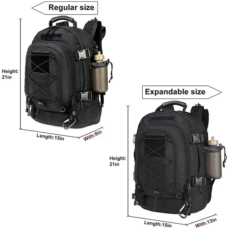 Tactical MOLLE Backpack Heavy-Duty Rucksack Black
