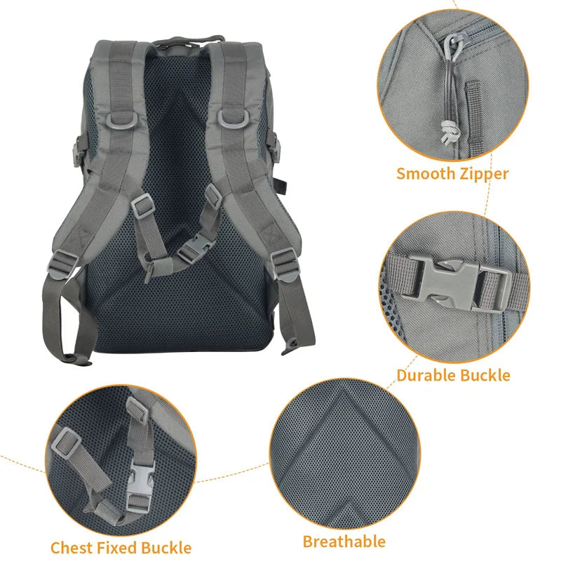 Tactical Molle Backpack Waterproof Grey