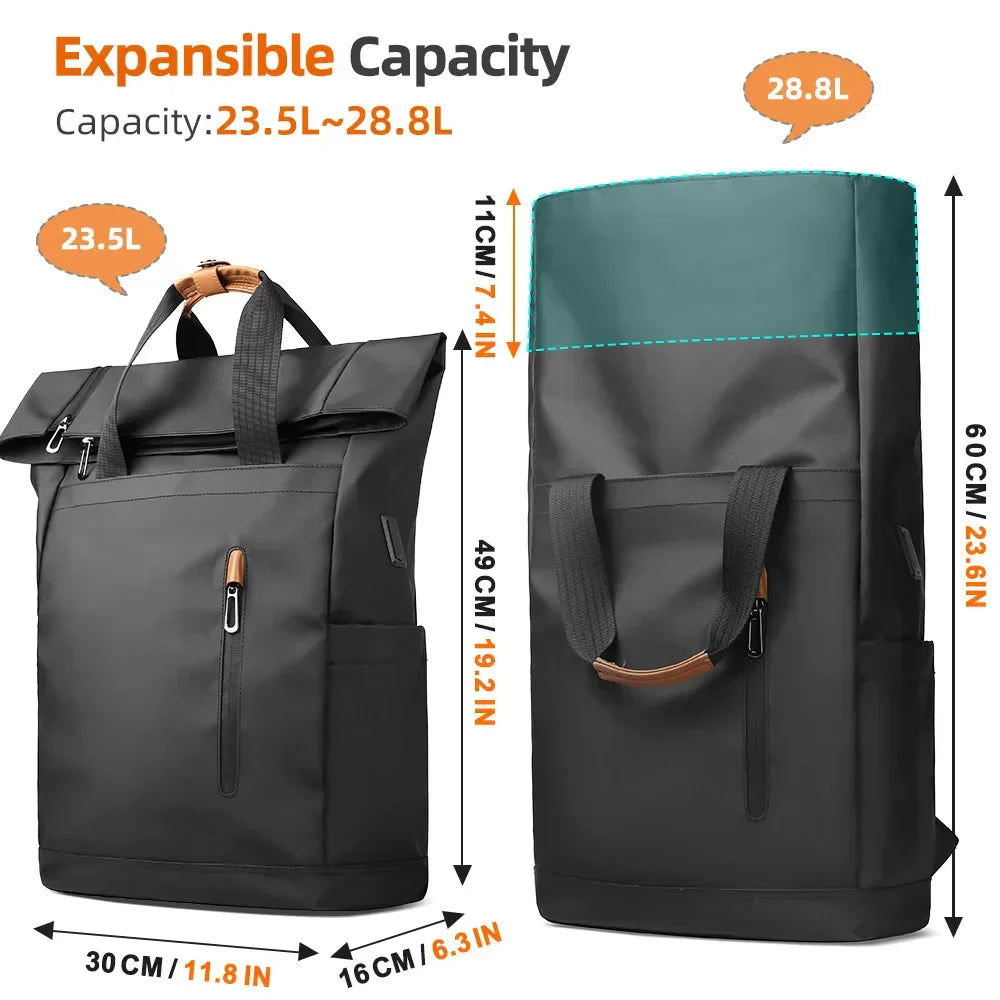 Ravel Expandable Laptop Backpack Waterproof Black