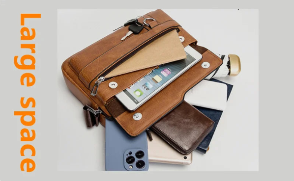Men's High-Quality PU Leather Crossbody Messenger Bag