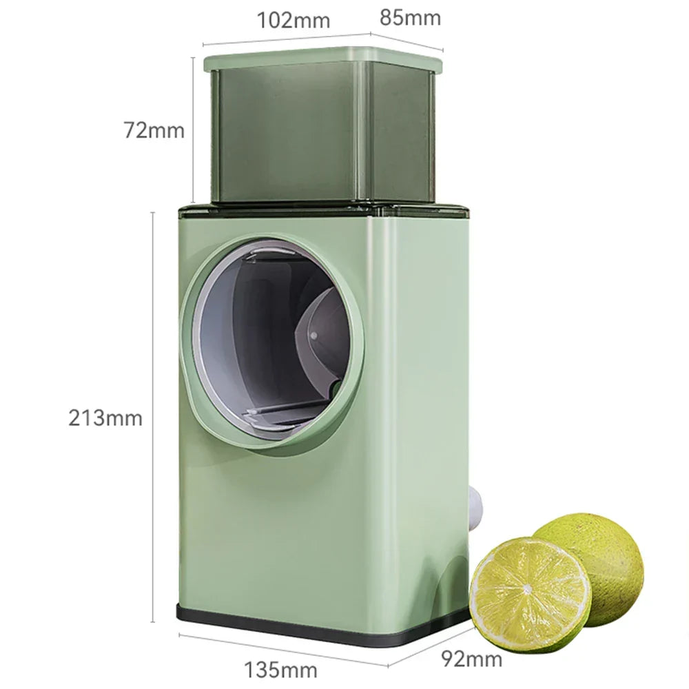 Drum Vegetable Cutter Hand-Crank Food Slicer Grater Processor