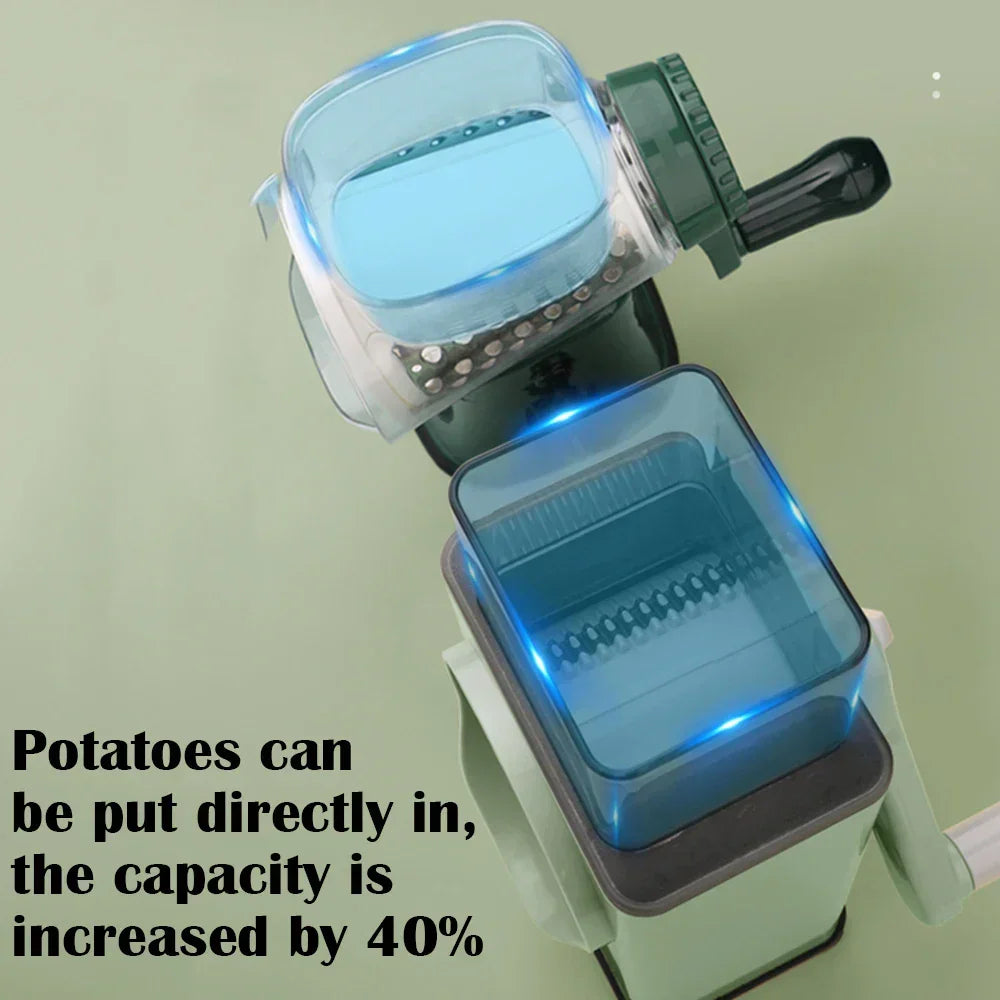 Drum Vegetable Cutter Hand-Crank Food Slicer Grater Processor