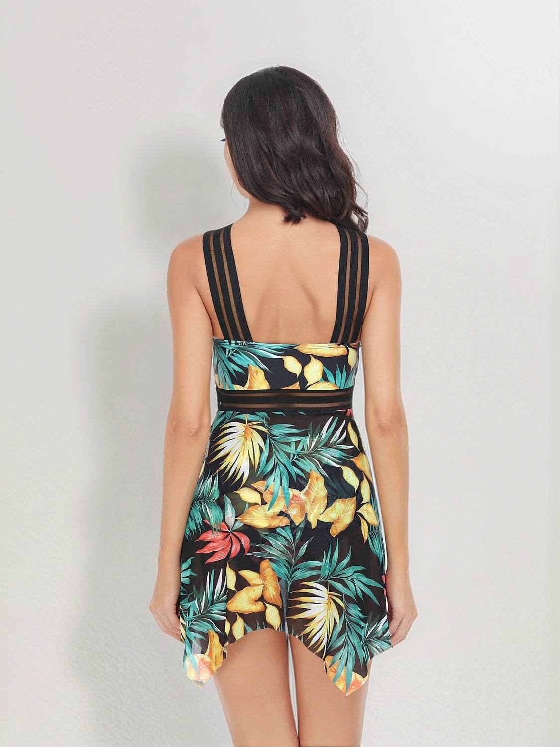 Cutout Printed Two-Piece Swim Set
