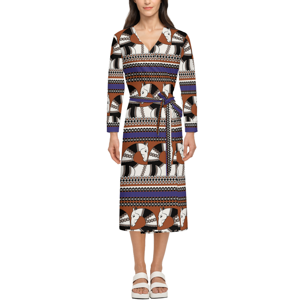 Women's  Sleeve Wrap Winter  Dress-Heavy Knit