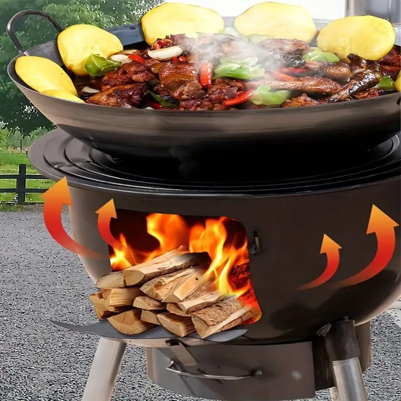 Portable Iron Camping Stove Wood Burning Outdoor