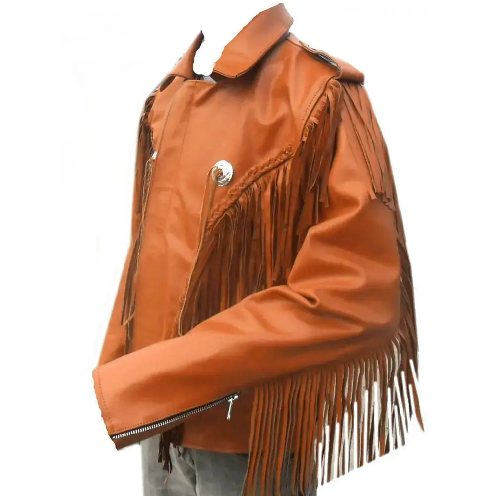 Men's Cowboy Western Fringed Leather Jacket