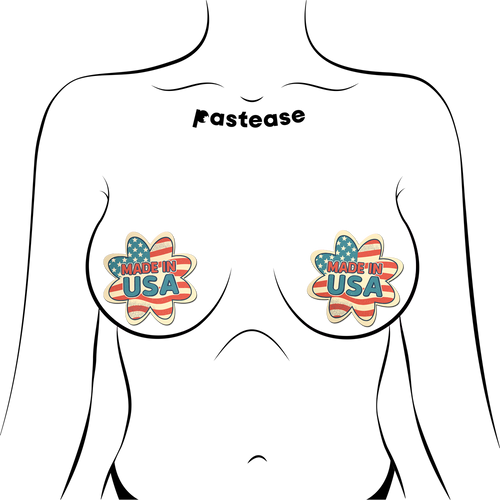 5-Pack: Patriotic Made in USA Flag Petal Breast Pasties by Pastease®