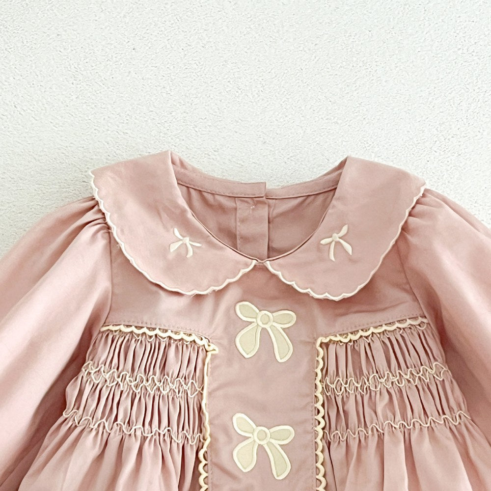 MyKids-USA® Baby Kids Girls Princess Long Sleeves Butterfly-bows Embroidered Bodysuit