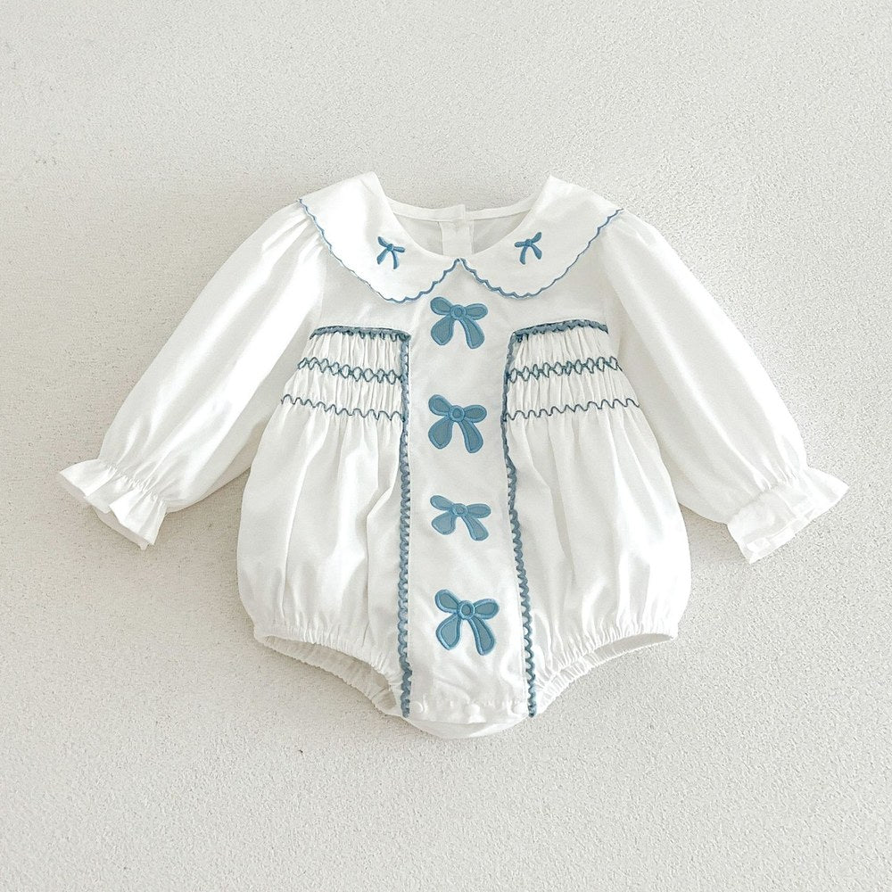 MyKids-USA® Baby Kids Girls Princess Long Sleeves Butterfly-bows Embroidered Bodysuit
