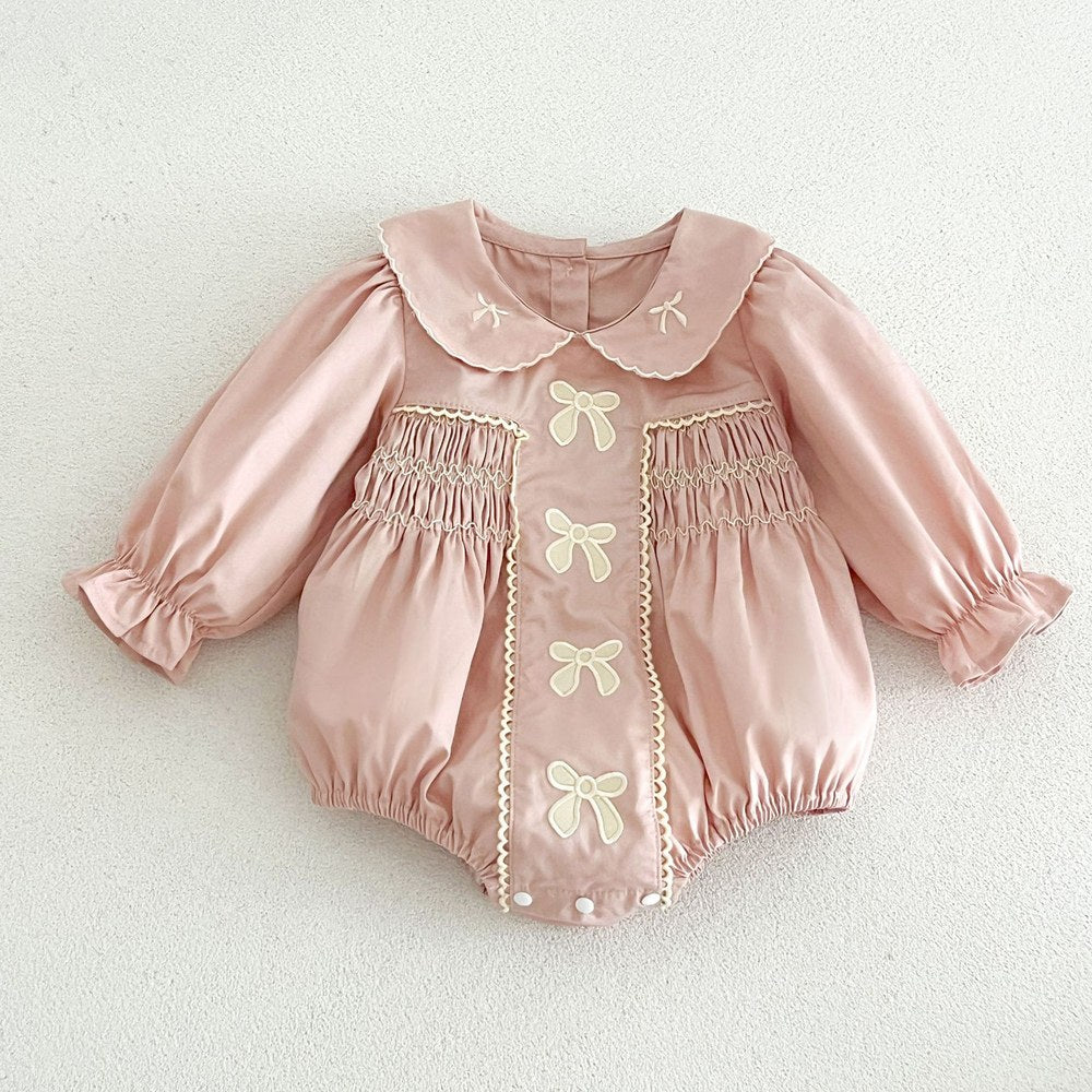 MyKids-USA® Baby Kids Girls Princess Long Sleeves Butterfly-bows Embroidered Bodysuit