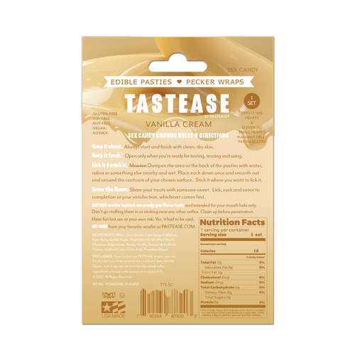 5 Pack: Tastease: Edible Pasties & Pecker Wraps Sweet Cream Candy by Pastease®
